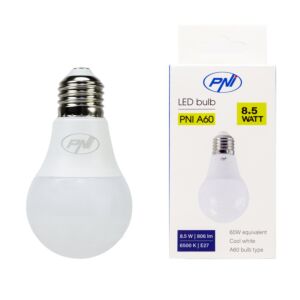 Λαμπτήρας LED PNI A60, 8,5W, 806lm, 6500W, υποδοχή E27