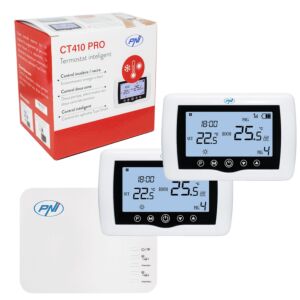 Ασύρματος έξυπνος θερμοστάτης PNI CT410 PRO, με WiFi, έλεγχος 2 ζωνών μέσω Διαδικτύου, για συστήματα θέρμανσης, αντλίες, ηλεκτρικά