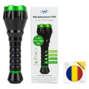 Φακός αλουμινίου PNI Adventure F750 Green Light με αυτοκόλλητη σημαία
