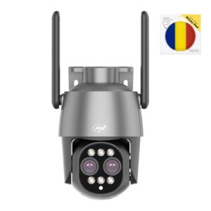 Κάμερα παρακολούθησης βίντεο Paxhet PNI House IP574 με Wi-Fi, PTZ, διπλό φακό με αυτοκόλλητη σημαία Pad που περιλαμβάνεται