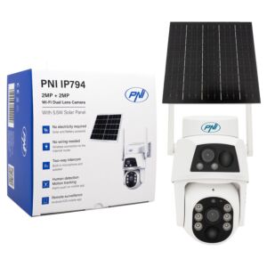 Κάμερα παρακολούθησης PNI IP794 με Wi-Fi, PTZ, διπλό φακό 2MP + 2MP, ηλιακό πάνελ 5,5W, μπαταρία μπλοκ 8000mAh