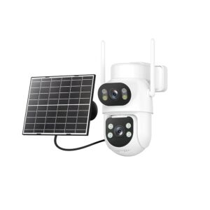 Κάμερα παρακολούθησης βίντεο IP974S GSM 4G AOV, PTZ, διπλός φακός 2MP + 2MP, ηλιακό πάνελ 8W, μπαταρία μπλοκ 7800mAh