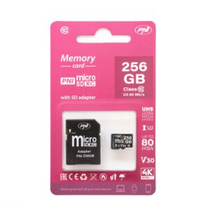Κάρτα μνήμης MicroSD PNI 256GB με προσαρμογέα SD
