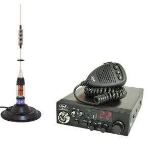 CB PNI ESCORT Πακέτο ραδιοφωνικών σταθμών ASW 8024 ASQ, 12-24 V, 40 καναλιών, 4W + CB PNI ML70 κεραία με μαγνήτη