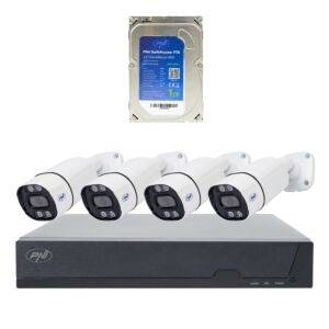 Πακέτο κιτ παρακολούθησης βίντεο PNI House IPMAX POE 8, NVR με 4 κάμερες και σκληρό δίσκο PNI SafeHouse 1TB