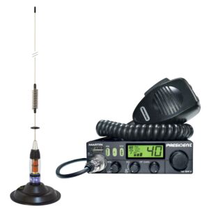 Kit Radio CB President MARTIN ASC + Κεραία CB PNI ML70, μήκος 70cm, 26-30MHz, 200W