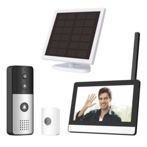 Έξυπνο ασύρματο βιντεοθυροτηλέφωνο PNI SafeHome PT770 WiFi, Full HD 1080P, μονάδα πύλης με ηλιακό πάνελ, Tuya Smart, σε