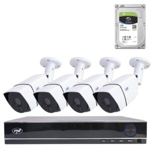 Πακέτο κιτ παρακολούθησης βίντεο AHD PNI House PTZ1300 Full HD - NVR και 4 κάμερες εξωτερικού χώρου 2MP full HD 1080P με HDD 1Tb περιλαμβάνεται