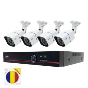 Πακέτο κιτ παρακολούθησης βίντεο AHD PNI House PTZ1500 5MP DVR - 4 κάμερες και αυτοκόλλητη σημαία Pad