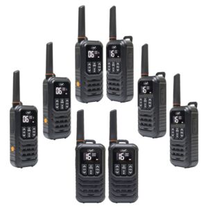 Κιτ 8 φορητών ραδιοφωνικών σταθμών PNI PMR R80 PRO 0.5W, 16 καναλιών, Αδιάβροχο IP67, με φακό LED, κουμπί SOS, VOX, USB-C