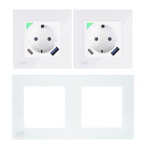 PNI SmartHome WP202 WiFi Smart Double Socket Kit με ενσωματωμένο έλεγχο Internet πλαισίων τοποθέτησης