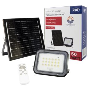 Προβολέας LED PNI GreenHouse WS50 PRO 50W με ηλιακό πάνελ 6W, μπαταρία 5000mAh, 800lm, τηλεχειριστήριο, χρονισμό και φωτεινότητα