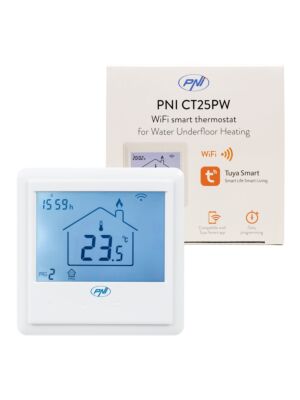 Ενσωματωμένος έξυπνος θερμοστάτης PNI CT25PW WiFi, έλεγχος διαδικτύου, ενδοδαπέδια θέρμανση νερού, ενεργοποιητές, δέντρο
