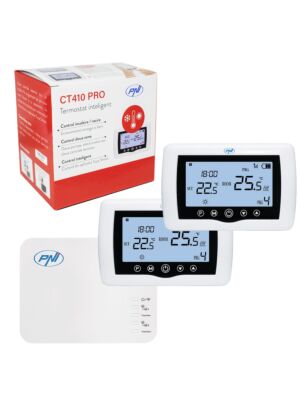 Ασύρματος έξυπνος θερμοστάτης PNI CT410 PRO, με WiFi, έλεγχος 2 ζωνών μέσω Διαδικτύου, για συστήματα θέρμανσης, αντλίες, ηλεκτρικά