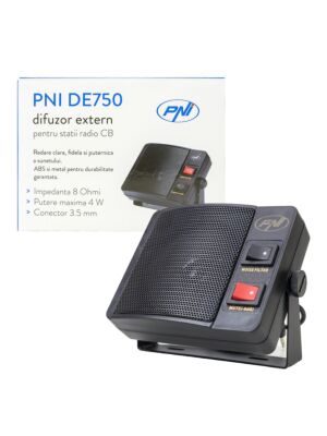 Εξωτερικό ηχείο PNI DE750 για ραδιοφωνικούς σταθμούς CB, 8 Ohms, 4 W, ηχείο 3 ιντσών, υποδοχή 3,5 mm