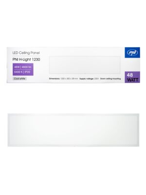 LED πάνελ PNI H-Light 1230 48W, 1200x300mm, 4800lm, 6400K, εσωτερικού χώρου, χωνευτό