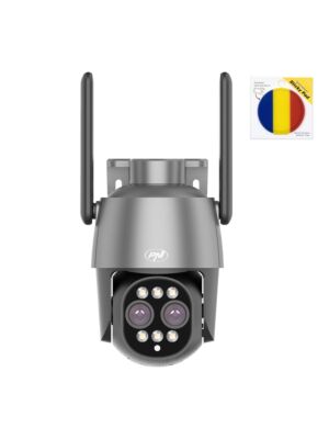 Κάμερα παρακολούθησης βίντεο Paxhet PNI House IP574 με Wi-Fi, PTZ, διπλό φακό με αυτοκόλλητη σημαία Pad που περιλαμβάνεται