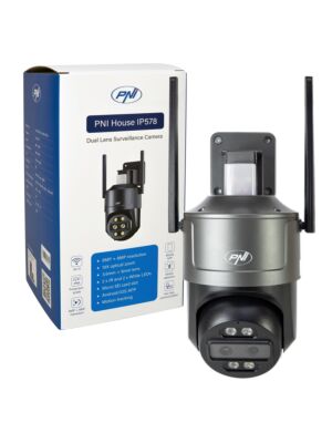 Κάμερα παρακολούθησης PNI House IP578 με Wi-Fi, PTZ, διπλό φακό 8MP + 8MP, οπτικό ζουμ 10X