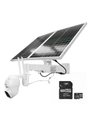 Πακέτο κάμερας παρακολούθησης βίντεο PNI IP60 PTZ με ηλιακό πάνελ, 2MP, GSM 4G και κάρτα MicroSD PNI 128GB