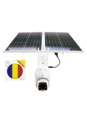 Πακέτο κάμερας παρακολούθησης βίντεο PNI IP60 Live PTZ με ηλιακό πάνελ, 2MP, GSM 4G και σημαία Sticky Pad