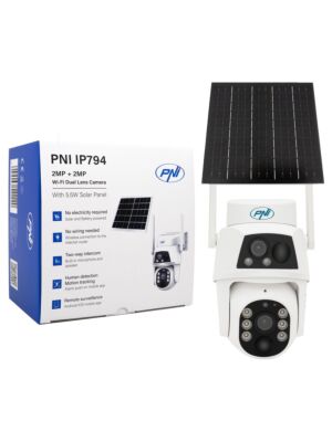 Κάμερα παρακολούθησης PNI IP794 με Wi-Fi, PTZ, διπλό φακό 2MP + 2MP, ηλιακό πάνελ 5,5W, μπαταρία μπλοκ 8000mAh