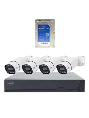 Πακέτο κιτ παρακολούθησης βίντεο PNI House IPMAX POE 8, NVR με 4 κάμερες και σκληρό δίσκο PNI SafeHouse 1TB