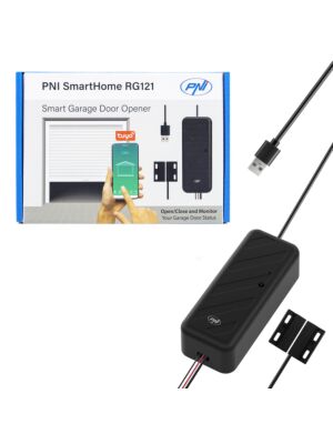Έξυπνο ρελέ PNI SmartHome RG121 με Wi-Fi για έλεγχο ανοίγματος γκαραζόπορτας/πύλης, συμβατό με την εφαρμογή Tuya,