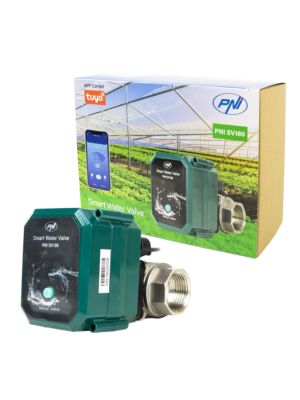 Έξυπνη βαλβίδα νερού PNI SV180, συνδεσιμότητα Wi-Fi, IP65, DN25 1 ίντσας, εφαρμογή Tuya, συμβατή με Amazon Alexa