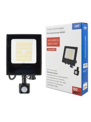 PNI GreenHouse WS550 50W LED Spotlight με αισθητήρα κίνησης, ρύθμιση ευαισθησίας, διάρκεια φωτισμού, 3000K - 6500K, λειτουργία